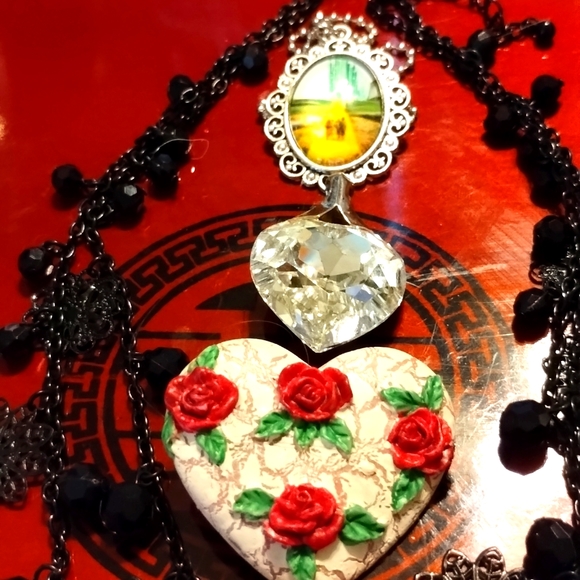 Gorgeous vintage jewelry lot necklaces/Australian crystal pendant/heart … - Picture 4 of 5